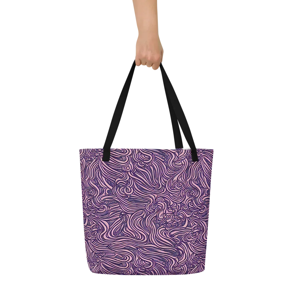 Lavender Labyrinth on Large Tote Bag W/ Pocket — Front
