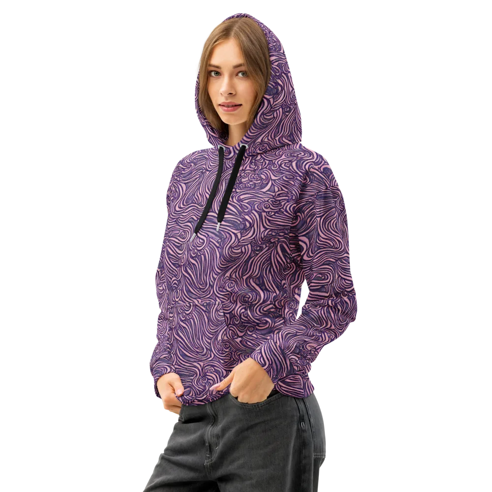 Lavender Labyrinth on Cotton Hoodie — Left Front