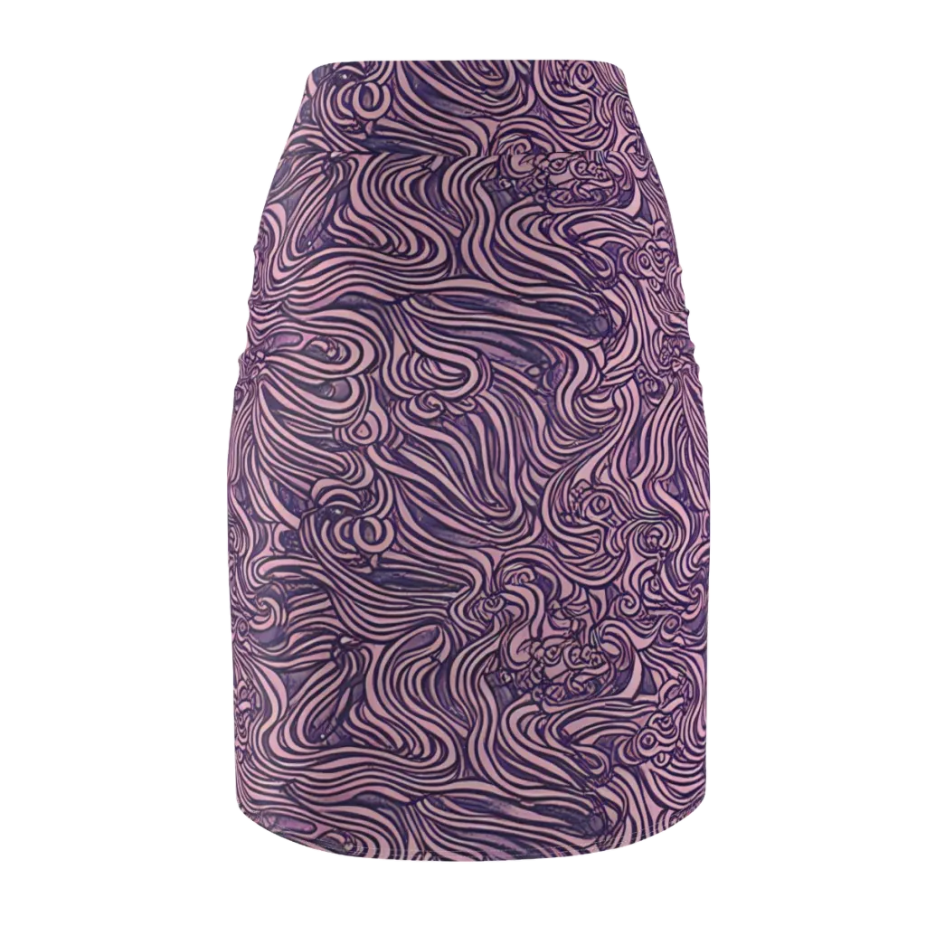 Lavender Labyrinth on Pencil Skirt — Back