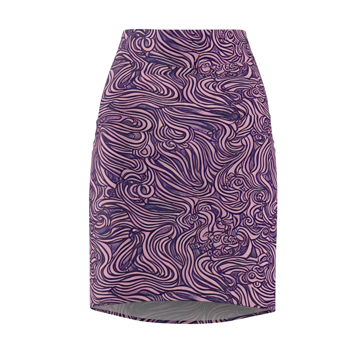 Lavender Labyrinth on Pencil Skirt — Front