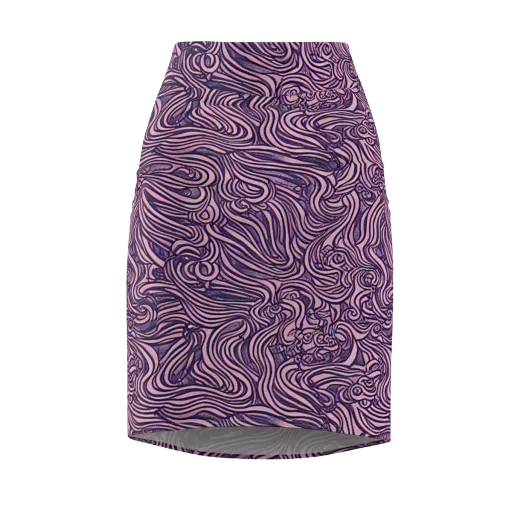 Lavender Labyrinth on a Pencil Skirt