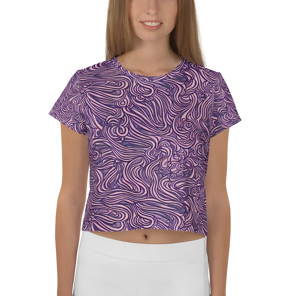 Lavender Labyrinth on Crop Tee — Front