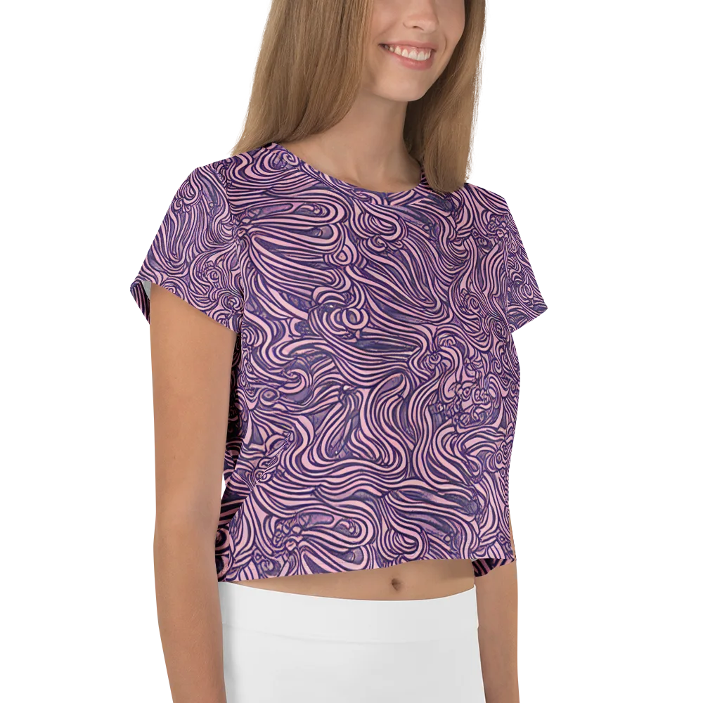 Lavender Labyrinth on Crop Tee — Right