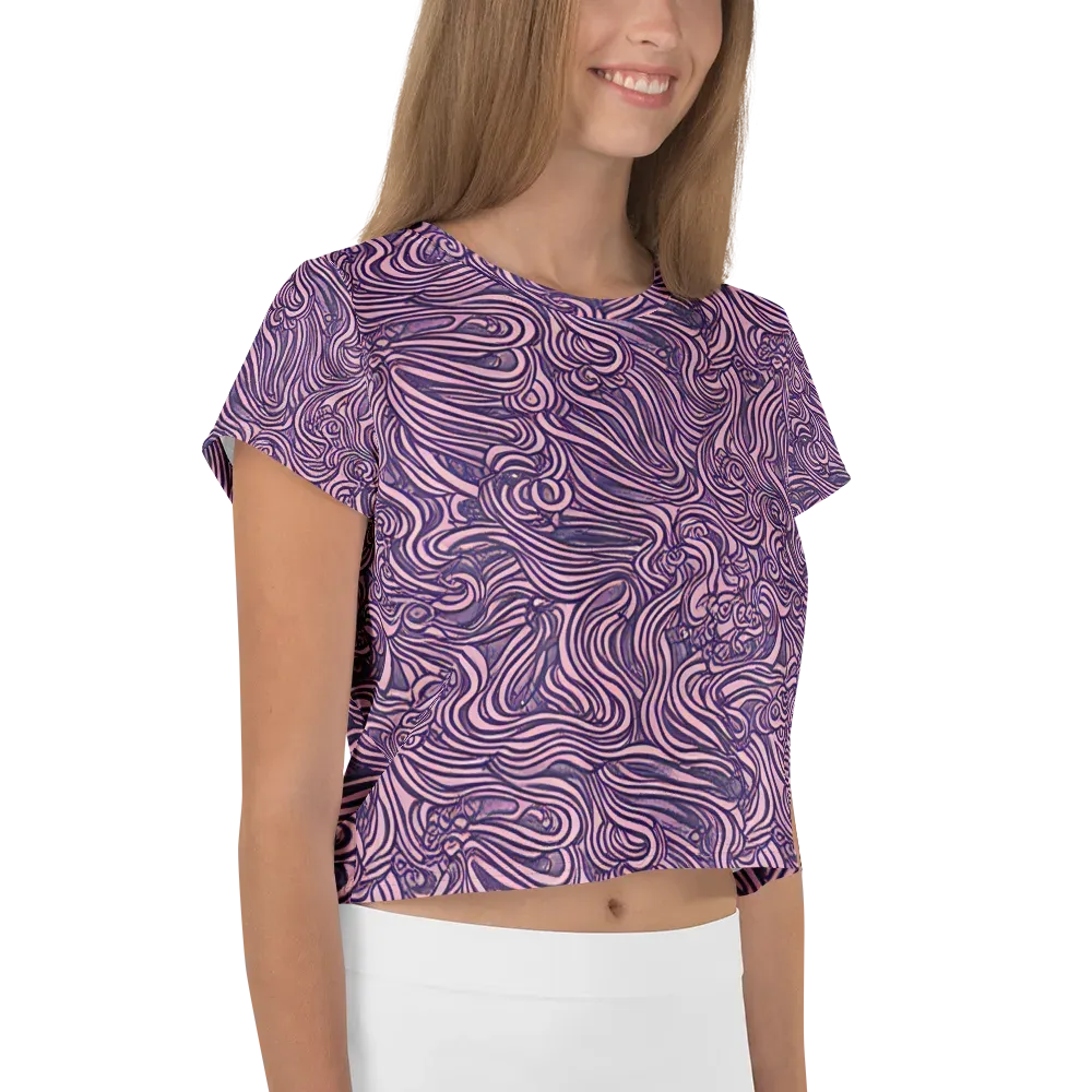 Lavender Labyrinth on Crop Tee — Right