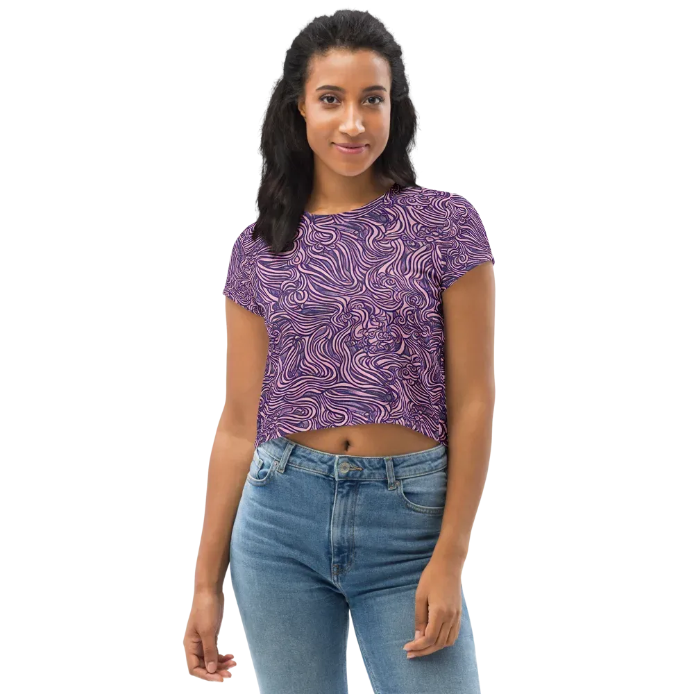 Lavender Labyrinth on Crop Tee — Front