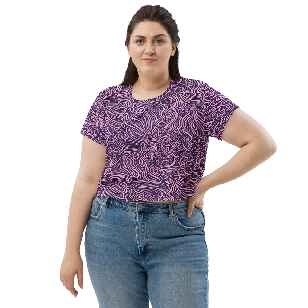 Lavender Labyrinth on Crop Tee — Front