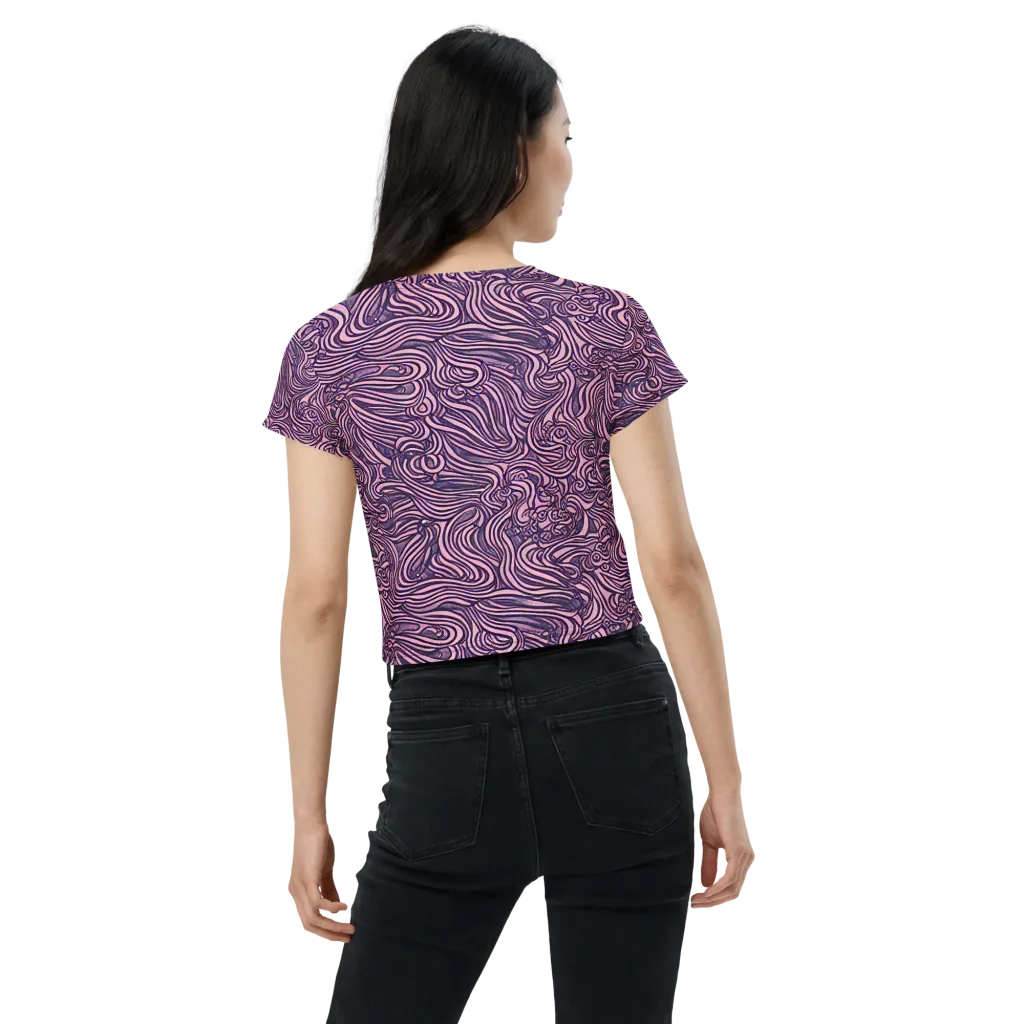 Lavender Labyrinth on Crop Tee — Back