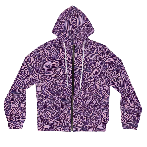 Lavender Labyrinth on a Women's Full-Zip Hoodie