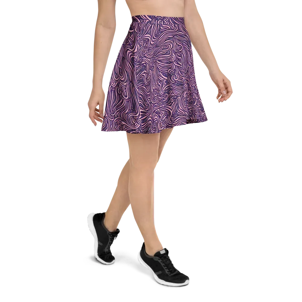 Lavender Labyrinth on Skater Skirt — Right