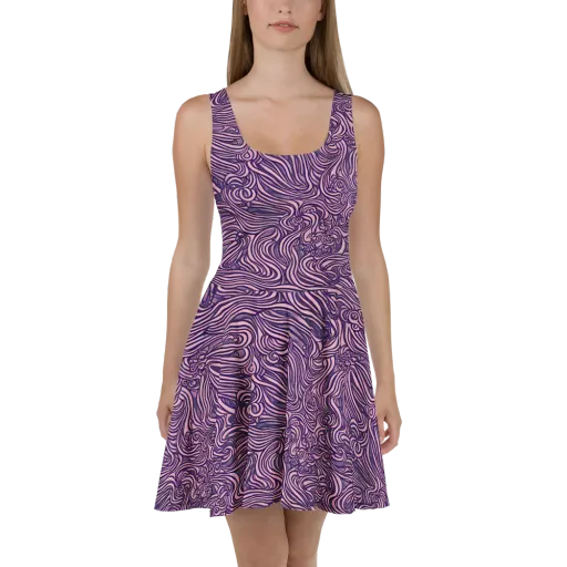 Lavender Labyrinth on a Skater Dress