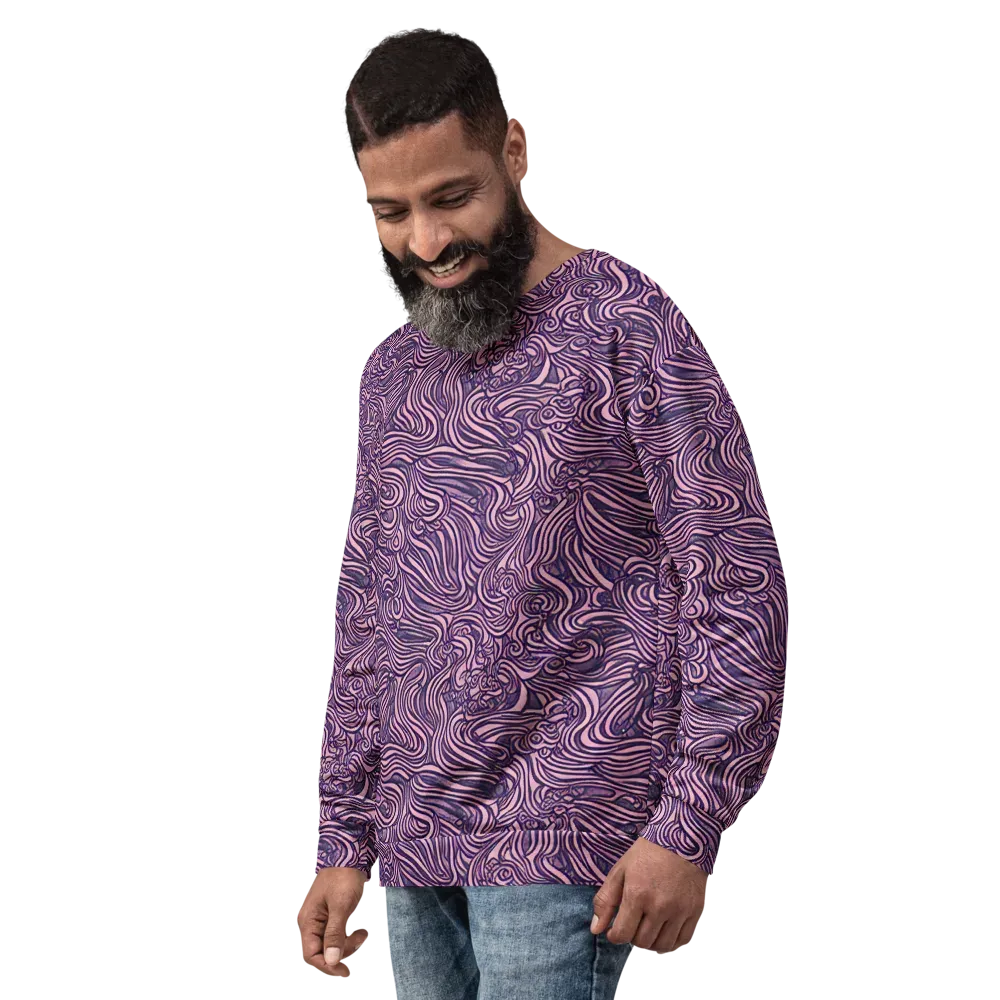 Lavender Labyrinth on Sweatshirt — Left Front