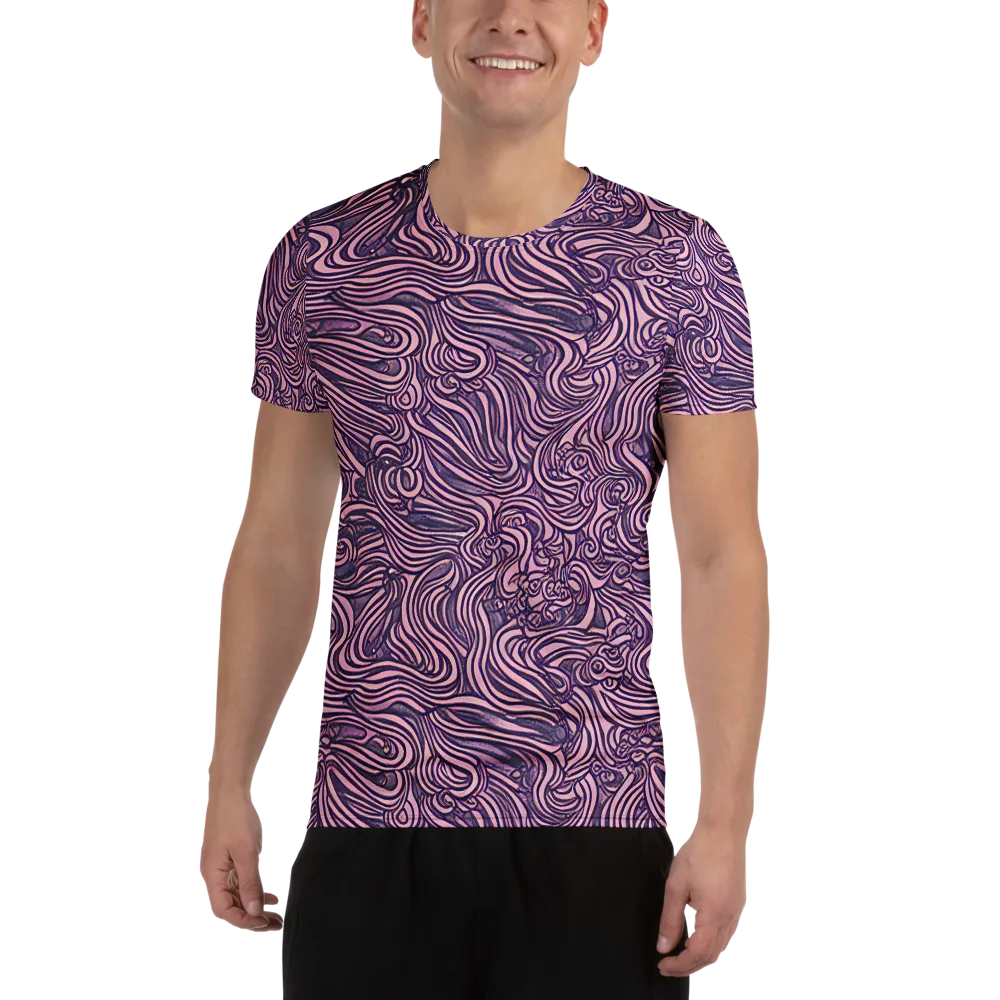 Lavender Labyrinth on Men's Athletic T-Shirt — Front