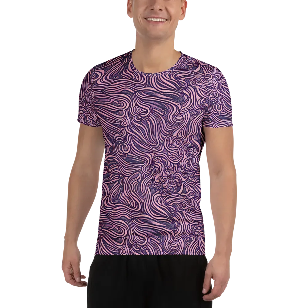 Lavender Labyrinth on Men's Athletic T-Shirt — Front