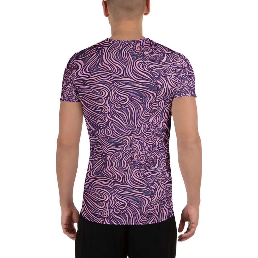 Lavender Labyrinth on Men's Athletic T-Shirt — Back