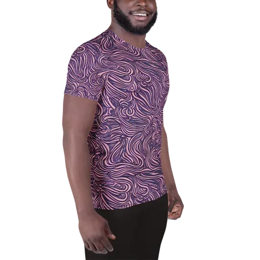 Lavender Labyrinth on a Men's Athletic T-Shirt