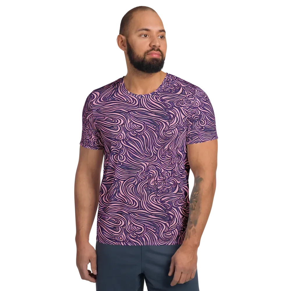 Lavender Labyrinth on Men's Athletic T-Shirt — Front