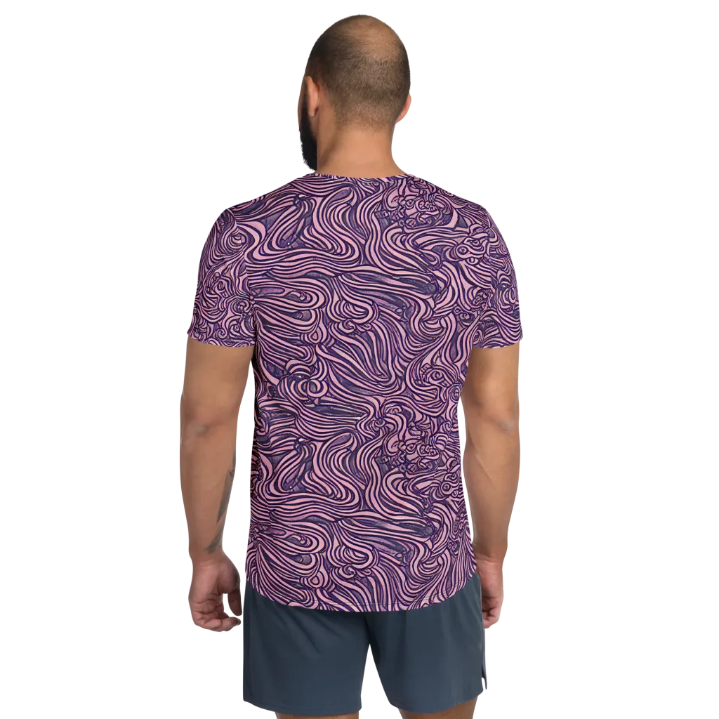 Lavender Labyrinth on Men's Athletic T-Shirt — Back