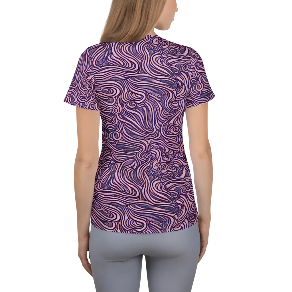 Lavender Labyrinth on Women's Athletic T-Shirt — Back
