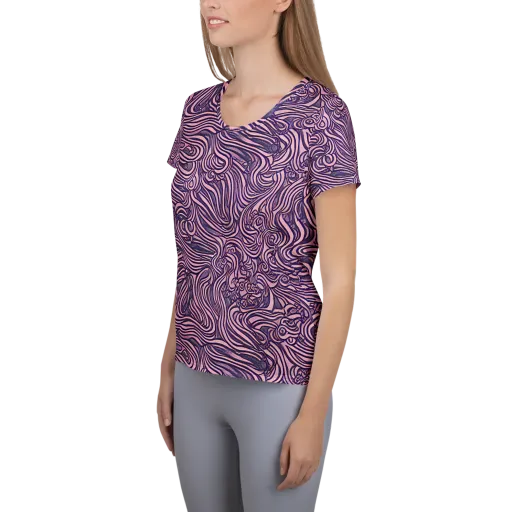 Lavender Labyrinth on a Women's Athletic T-Shirt