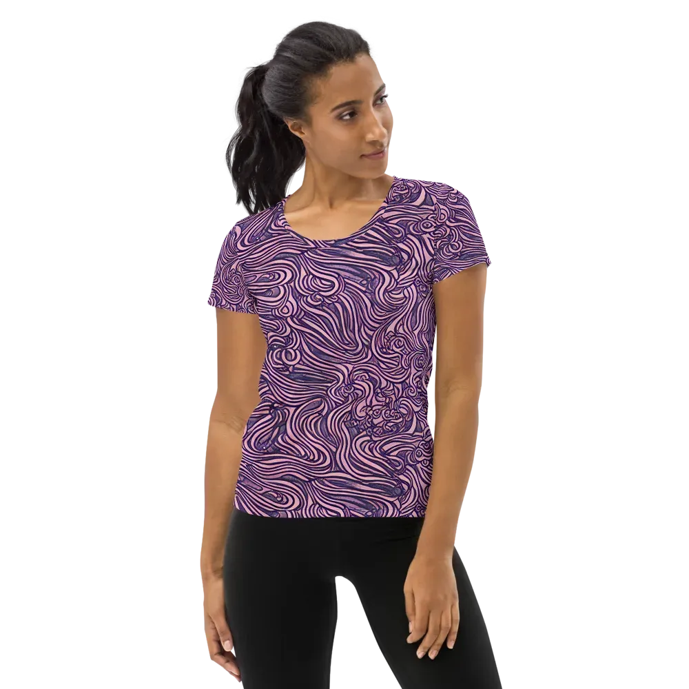 Lavender Labyrinth on Women's Athletic T-Shirt — Front