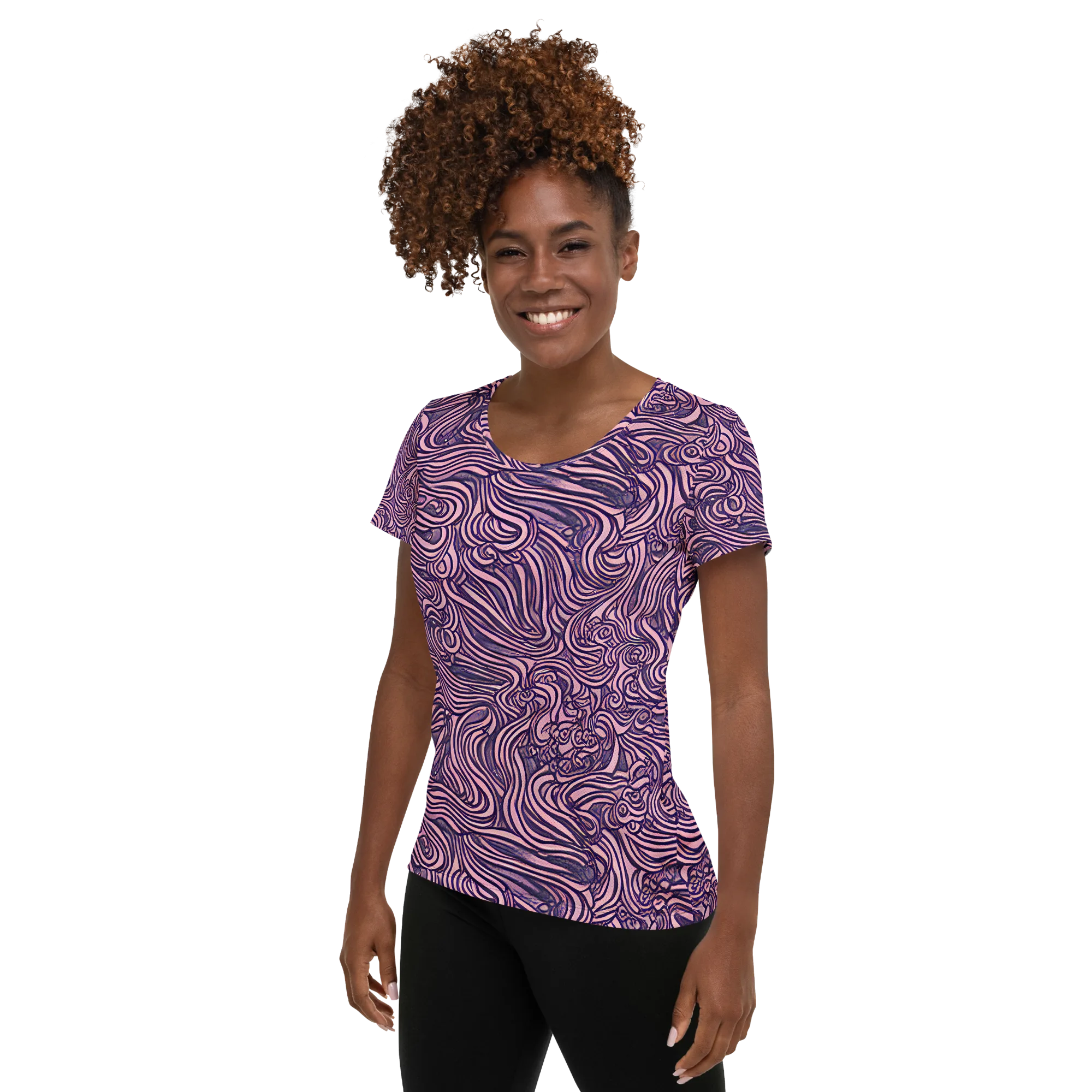 Lavender Labyrinth on Women's Athletic T-Shirt — Left
