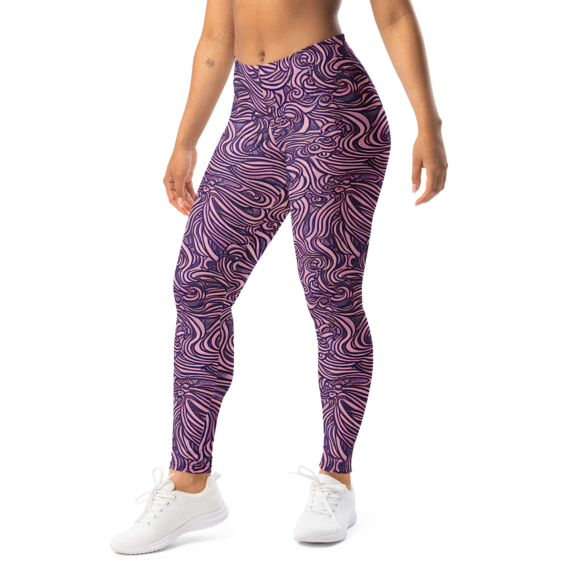 Lavender Labyrinth on Leggings — Left Front