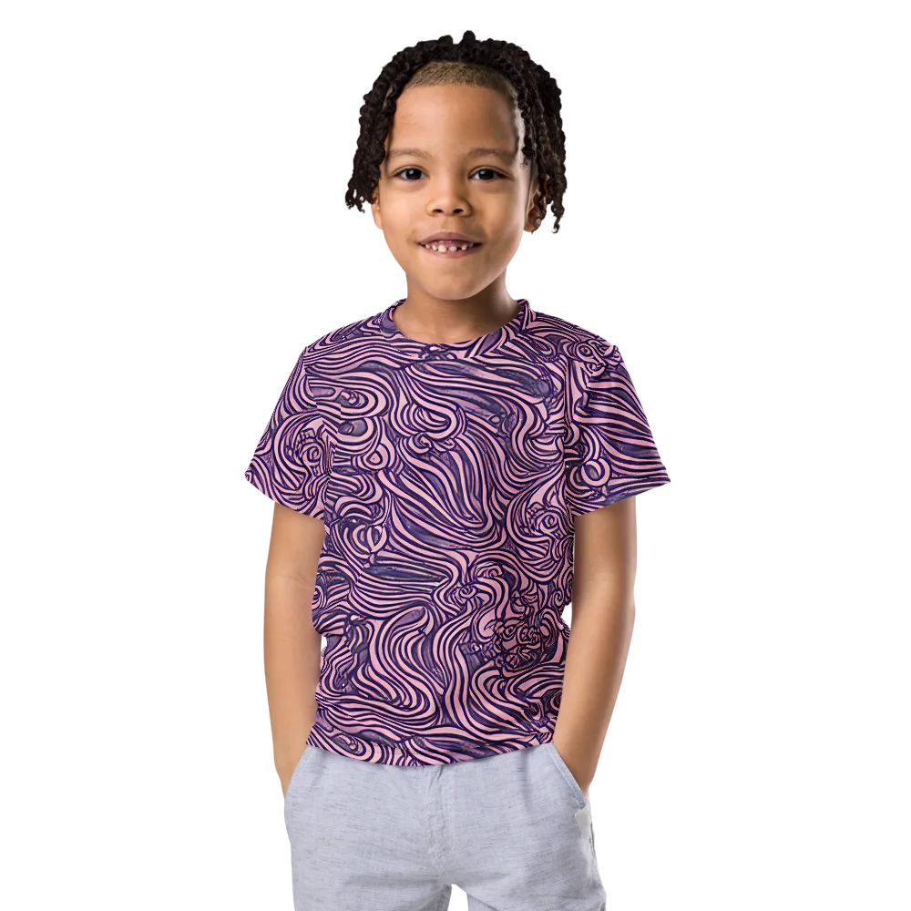 Lavender Labyrinth on Kids Crew Neck T-Shirt — Front