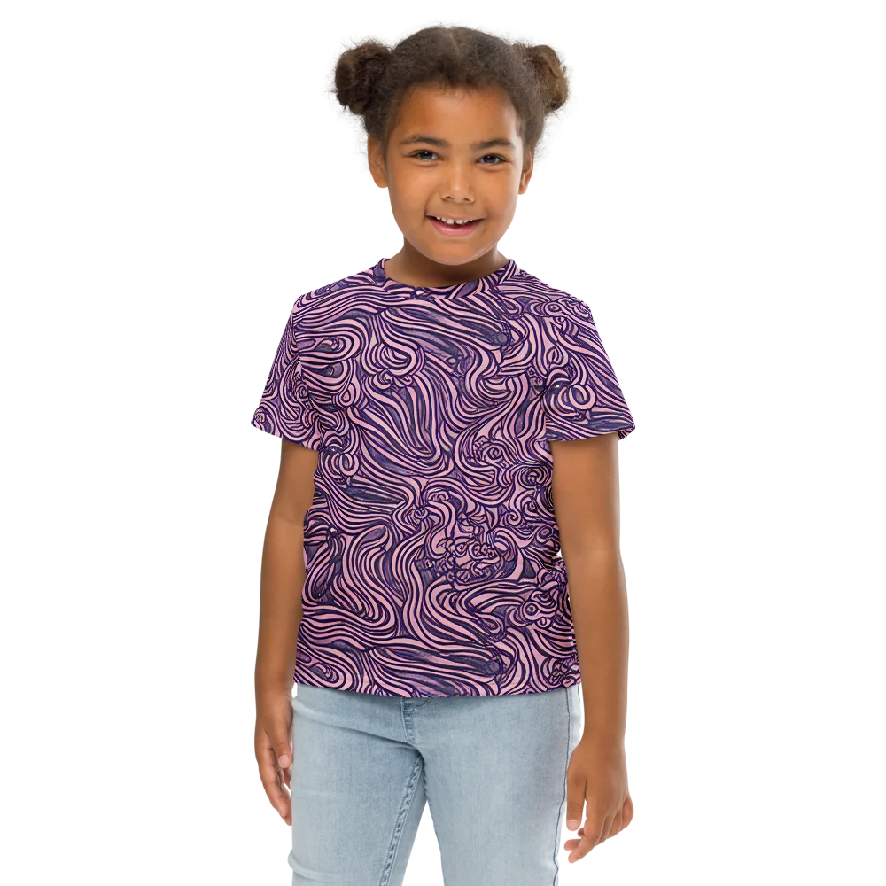 Lavender Labyrinth on Kids Crew Neck T-Shirt — Front