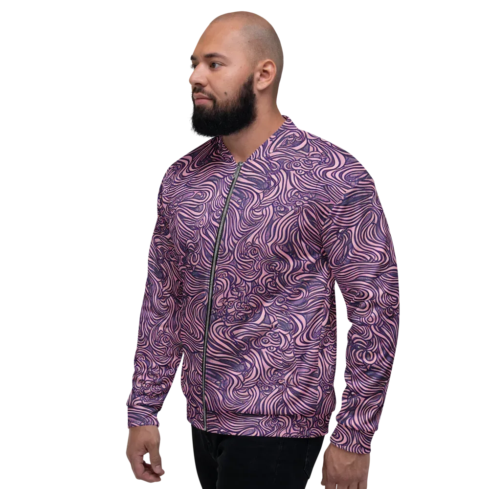 Lavender Labyrinth on Bomber Jacket — Left