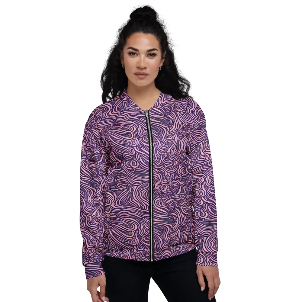 Lavender Labyrinth on Bomber Jacket — Front