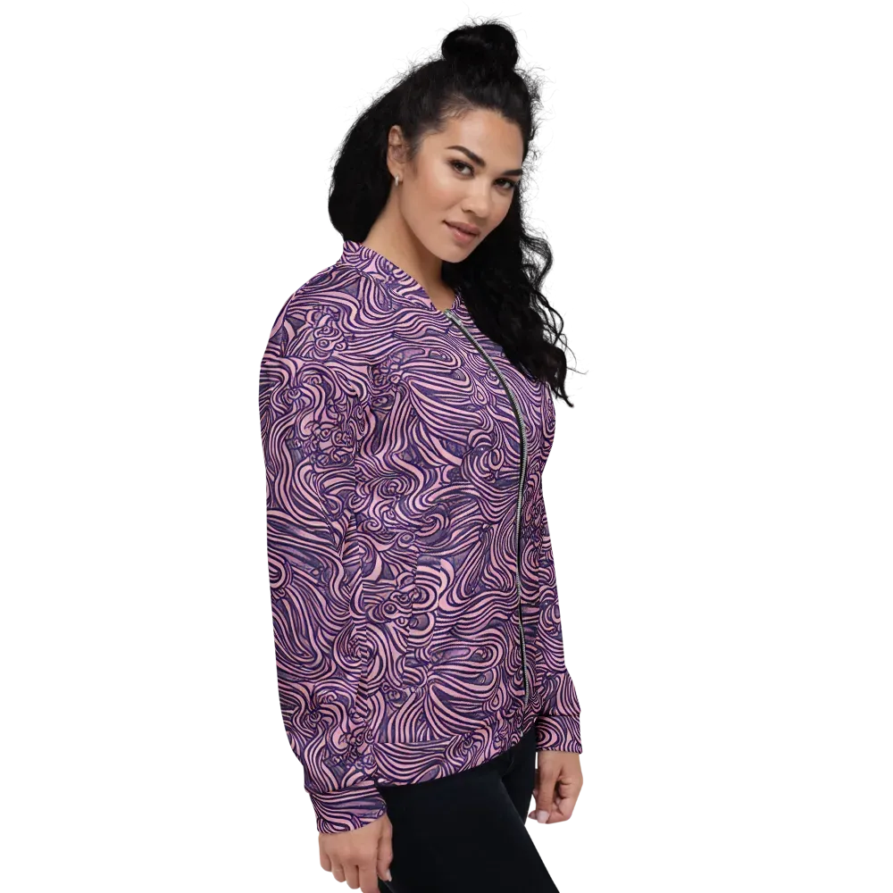 Lavender Labyrinth on Bomber Jacket — Right