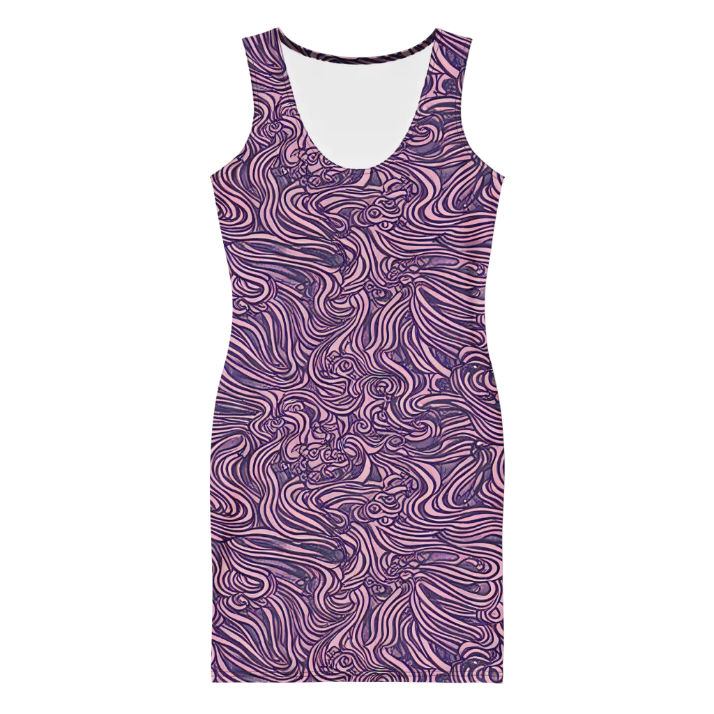 Lavender Labyrinth on Bodycon Dress — Front