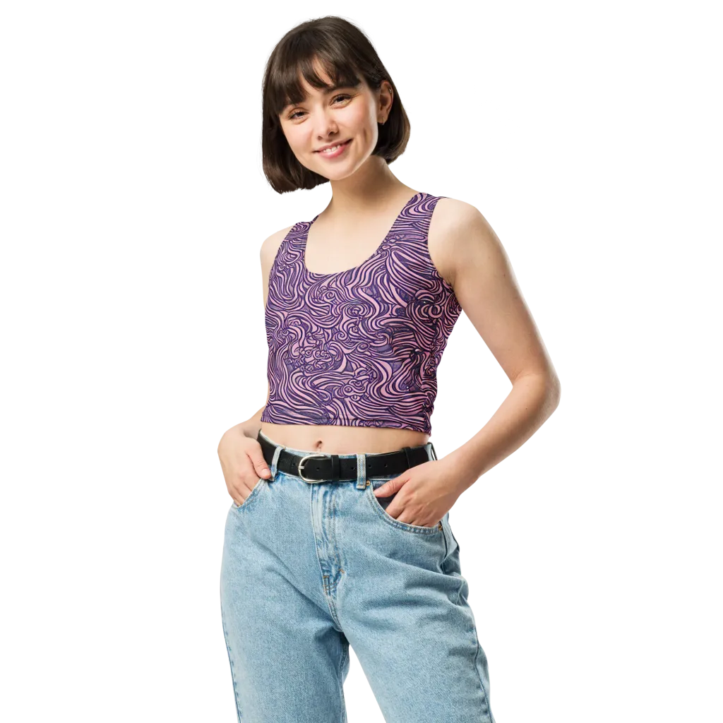 Lavender Labyrinth on Crop Top — Front