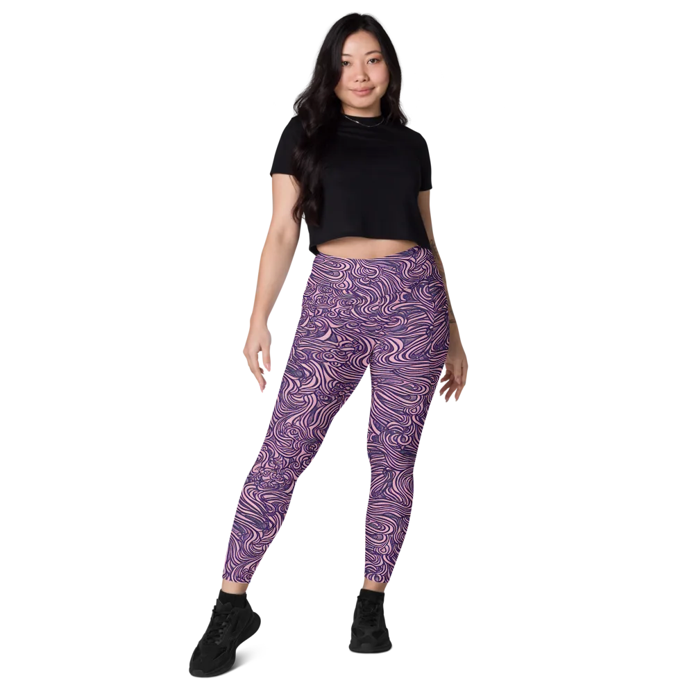 Lavender Labyrinth on Leggings with Pockets — Front