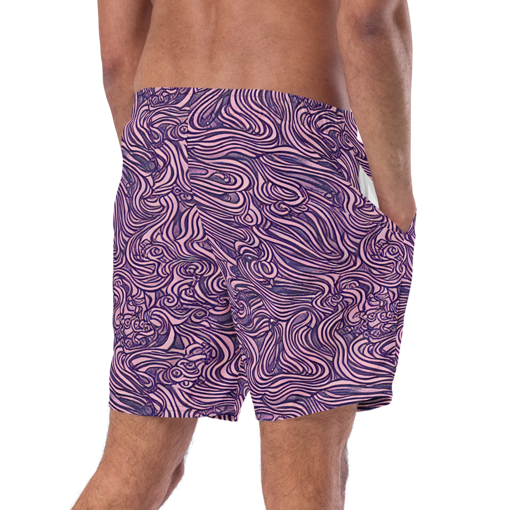 Lavender Labyrinth on Swim Trunks — Right Back