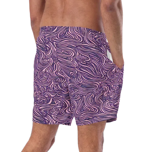 Lavender Labyrinth on a Swim Trunks