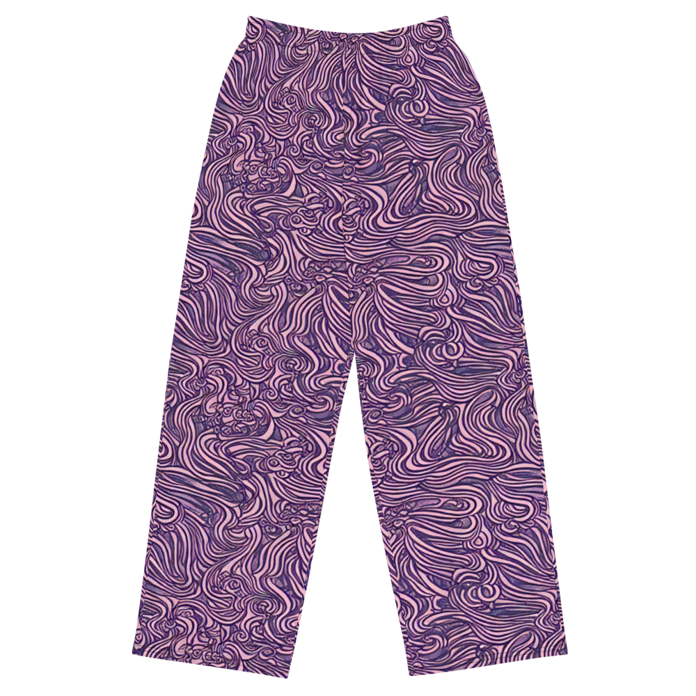 Lavender Labyrinth on Wide-Leg Pants — Front