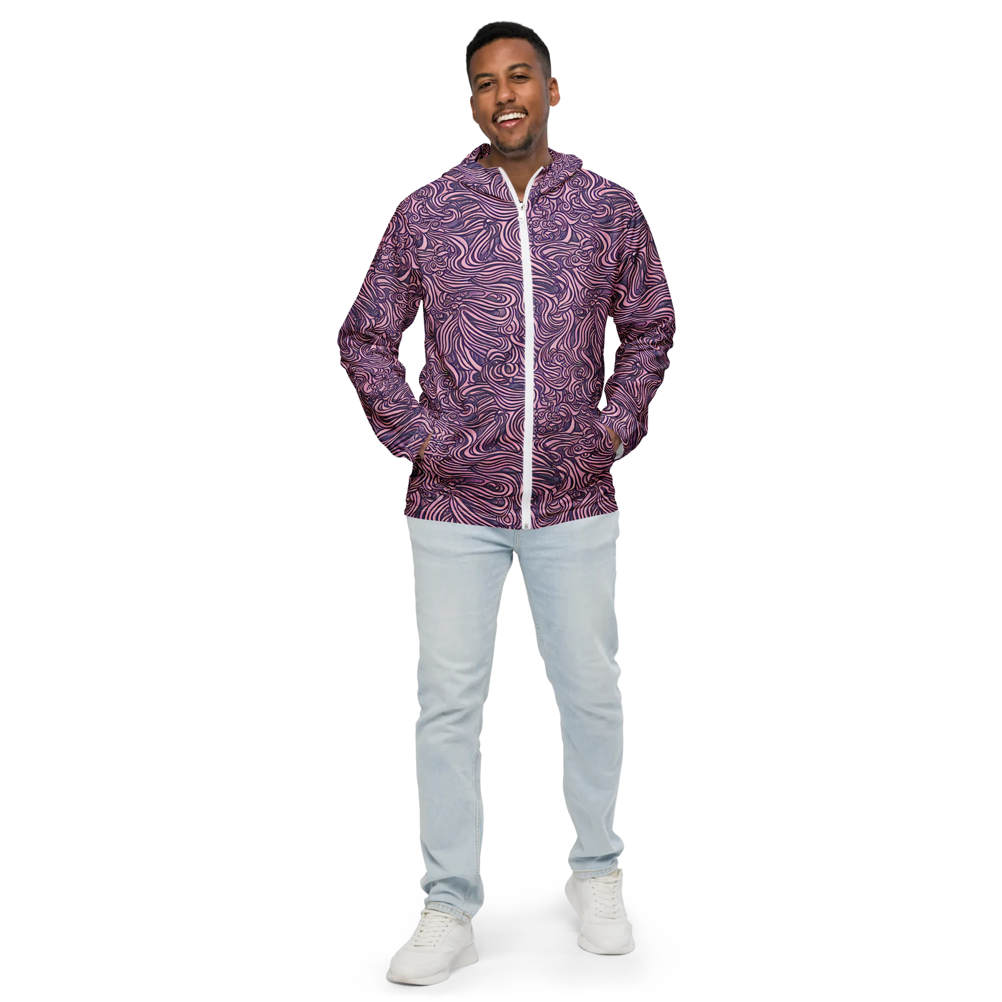 Lavender Labyrinth on Men's Windbreaker — Front