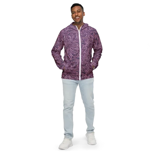 Lavender Labyrinth on a Men's Windbreaker