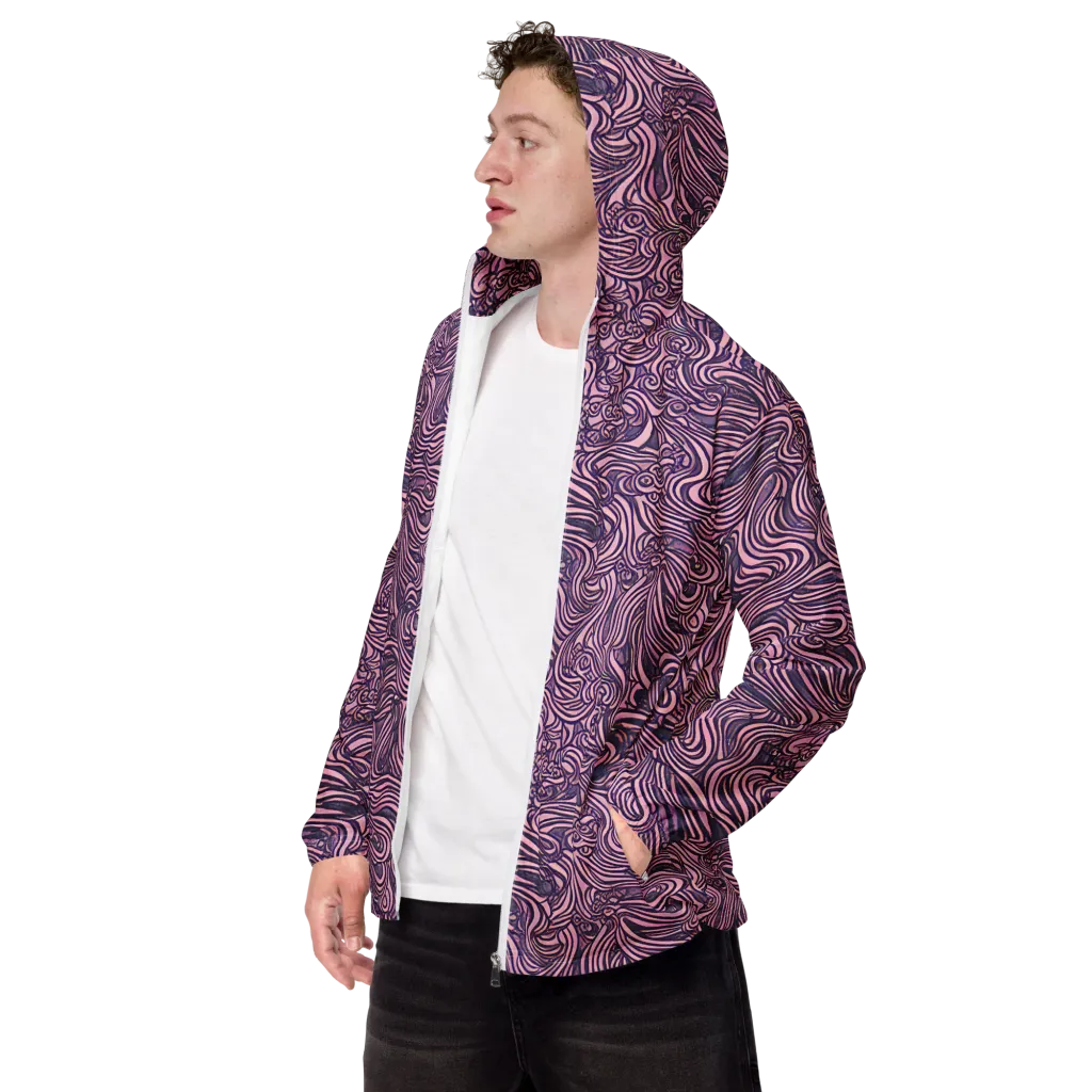 Lavender Labyrinth on Men's Windbreaker — Left Front