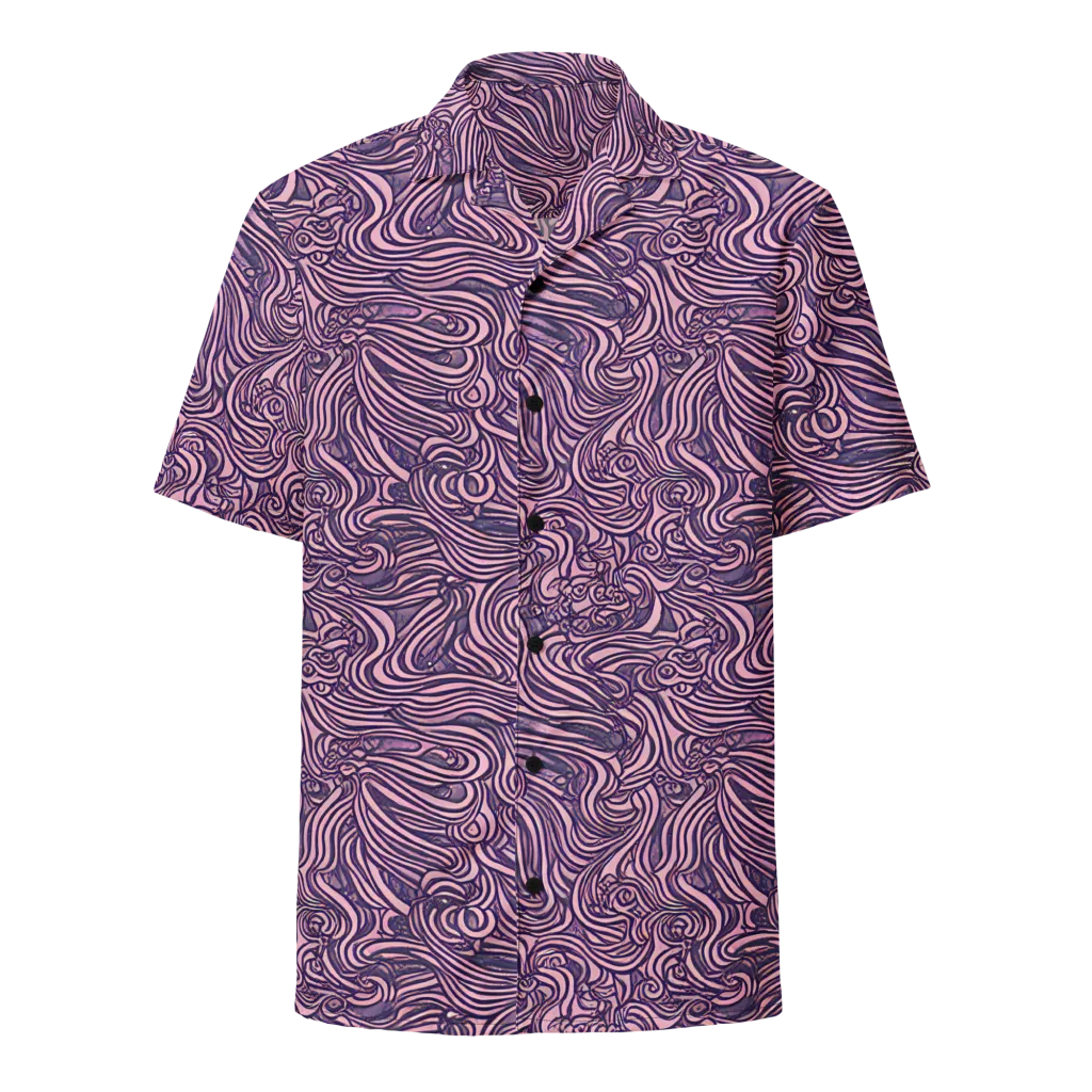 Lavender Labyrinth on Button Shirt — Front