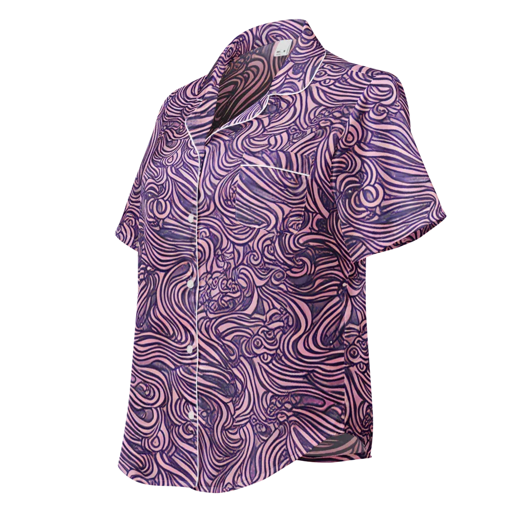 Lavender Labyrinth on Women's Short Sleeve Pajama Top — Left Front