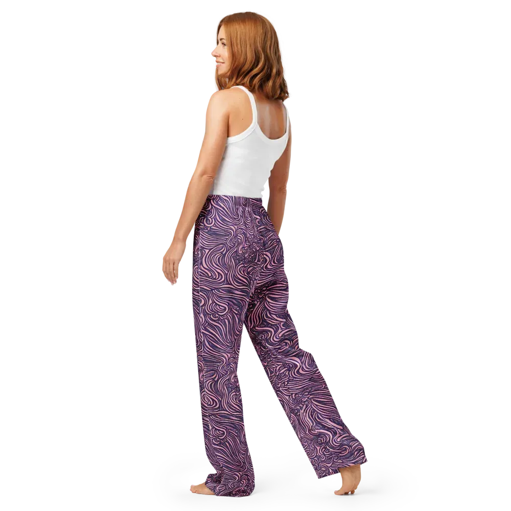 Lavender Labyrinth on Women's Pajama Pants — Back