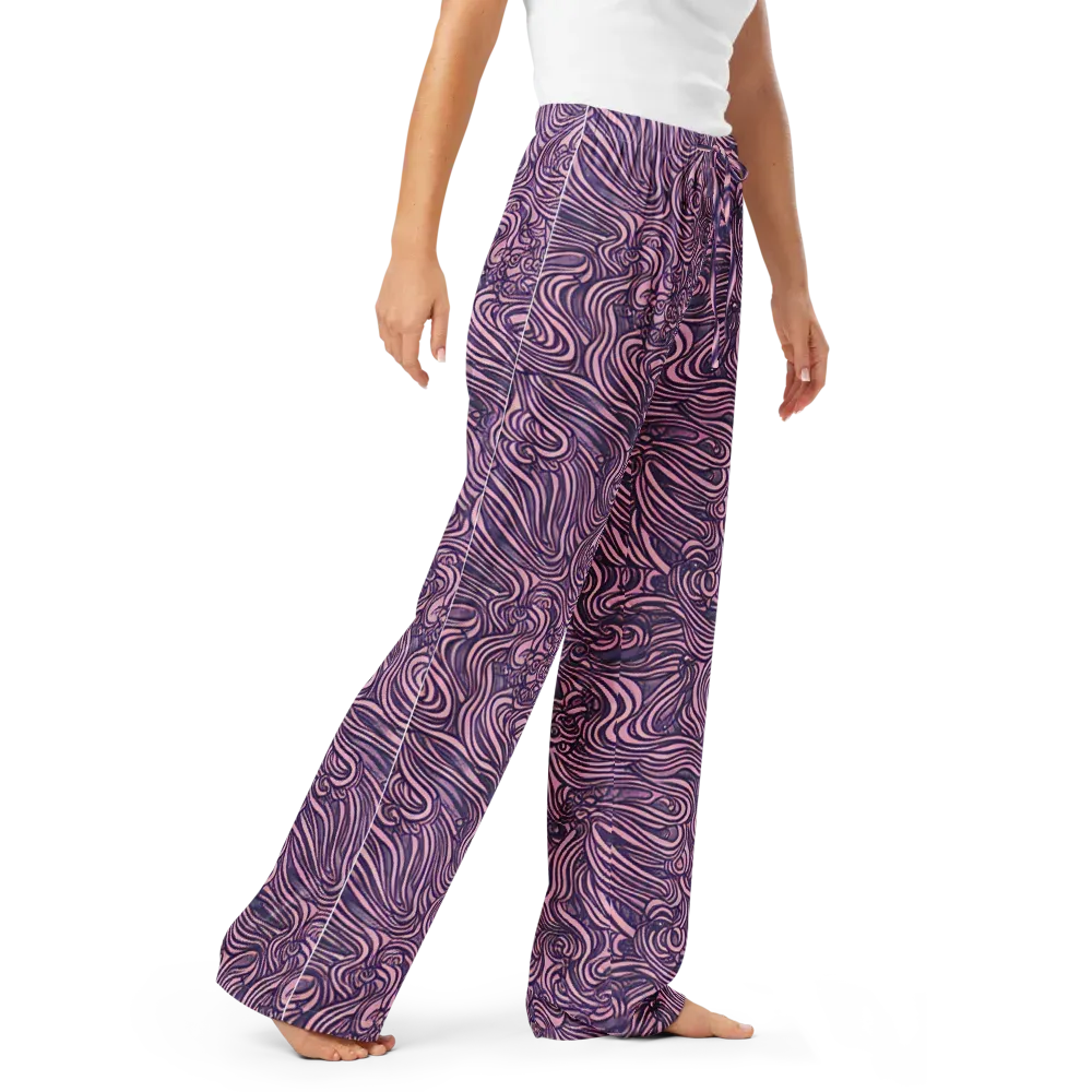 Lavender Labyrinth on Women's Pajama Pants — Right Front