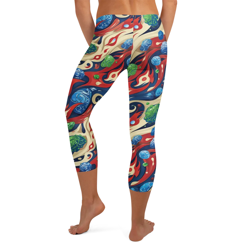 Cosmic Sgraffito on Capri Leggings — Back