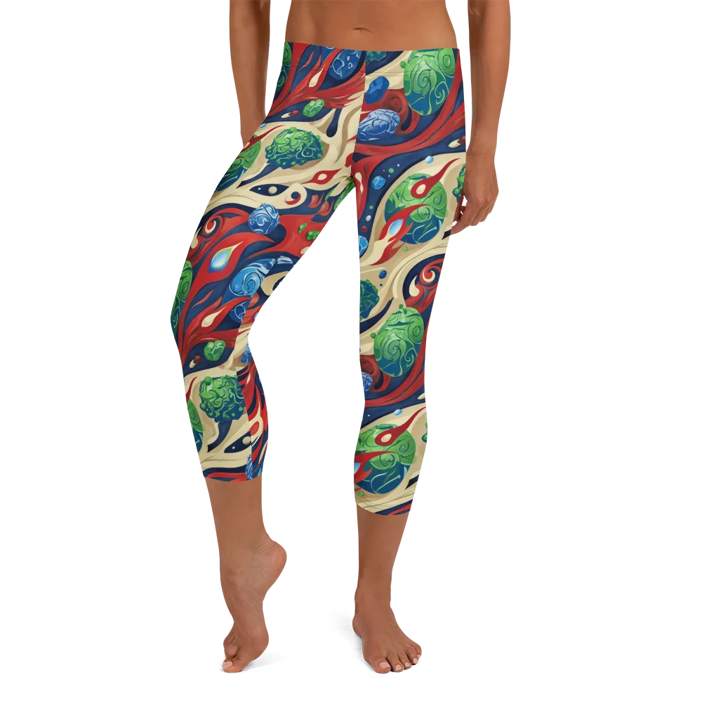 Cosmic Sgraffito on Capri Leggings — Front