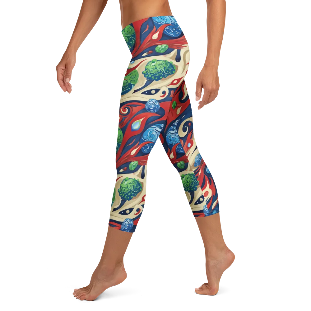 Cosmic Sgraffito on Capri Leggings — Left