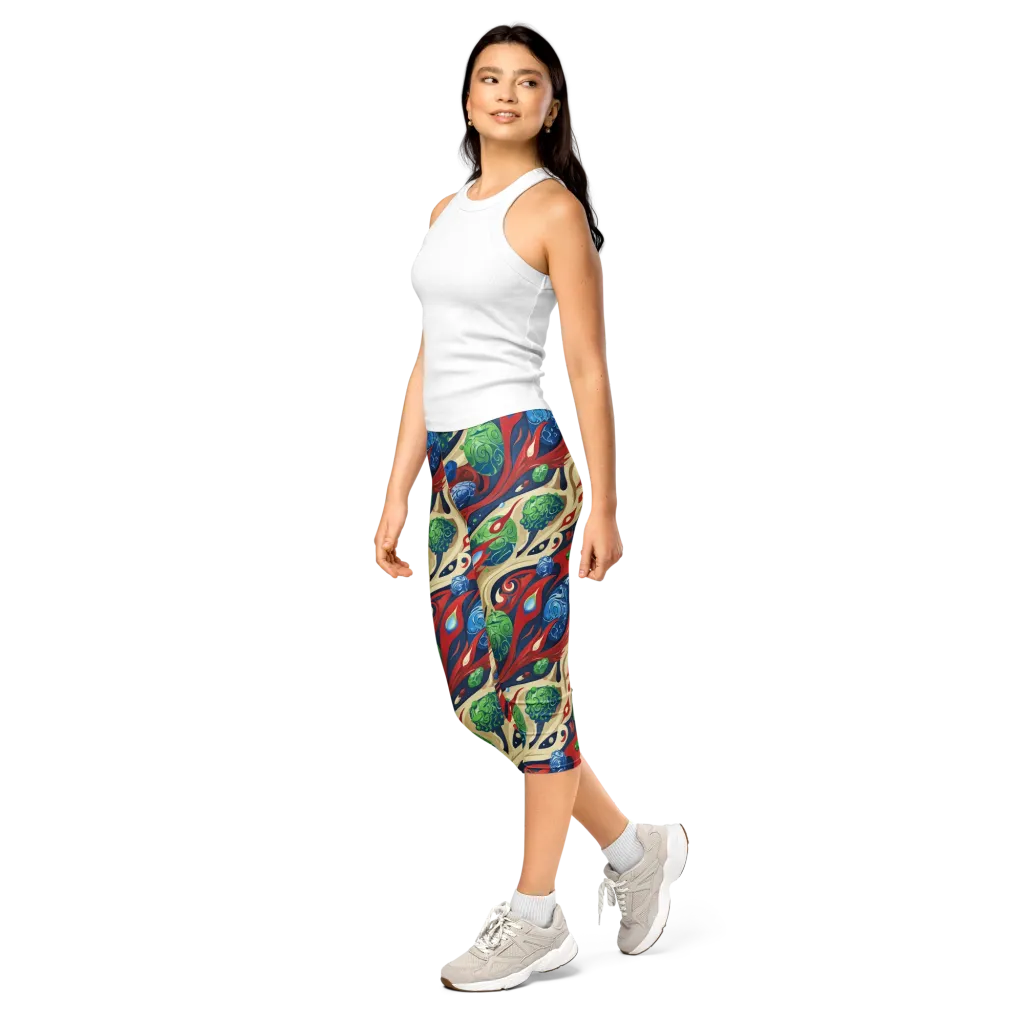 Cosmic Sgraffito on Capri Leggings — Left Front