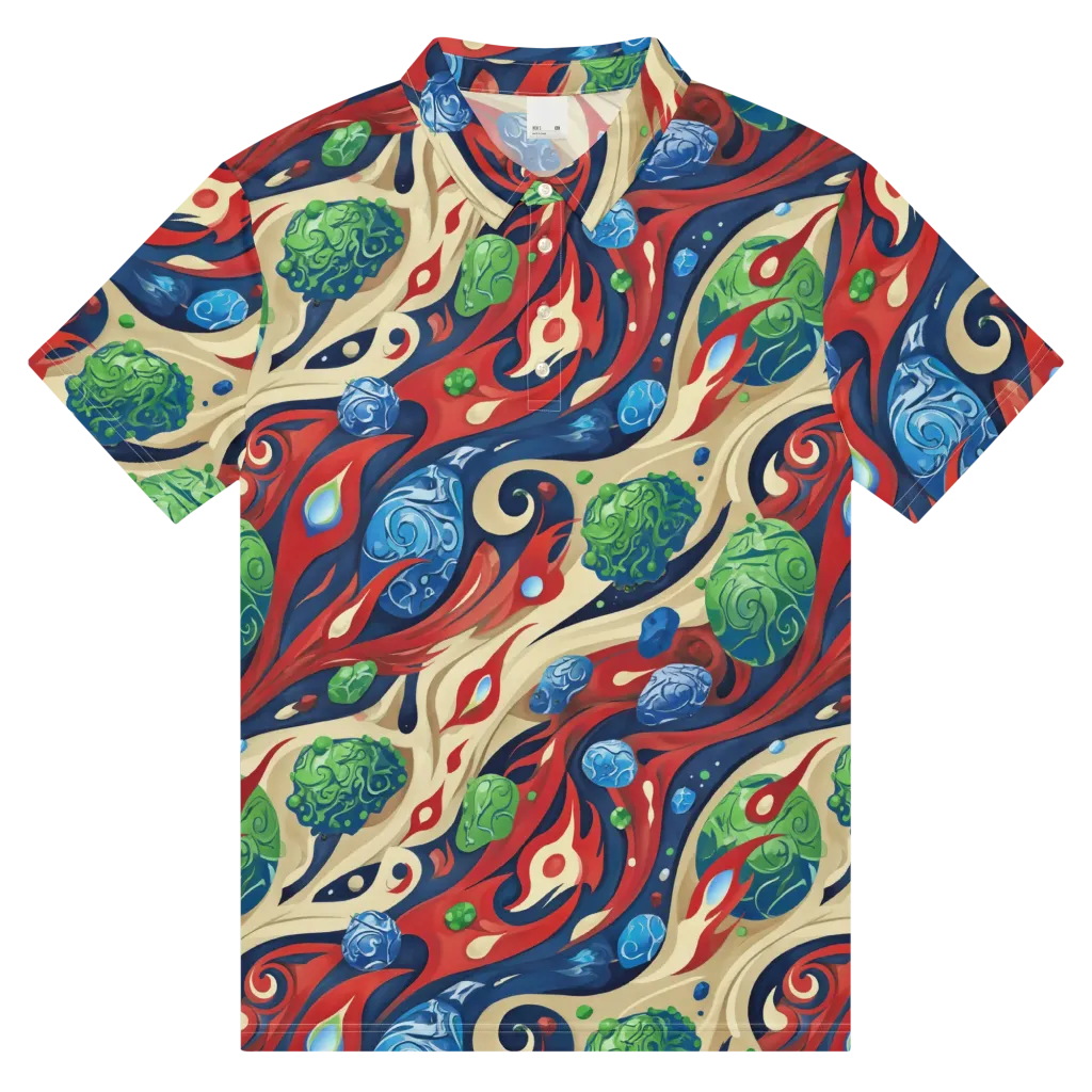 Cosmic Sgraffito on Men's Slim Fit Polo Shirt — Front