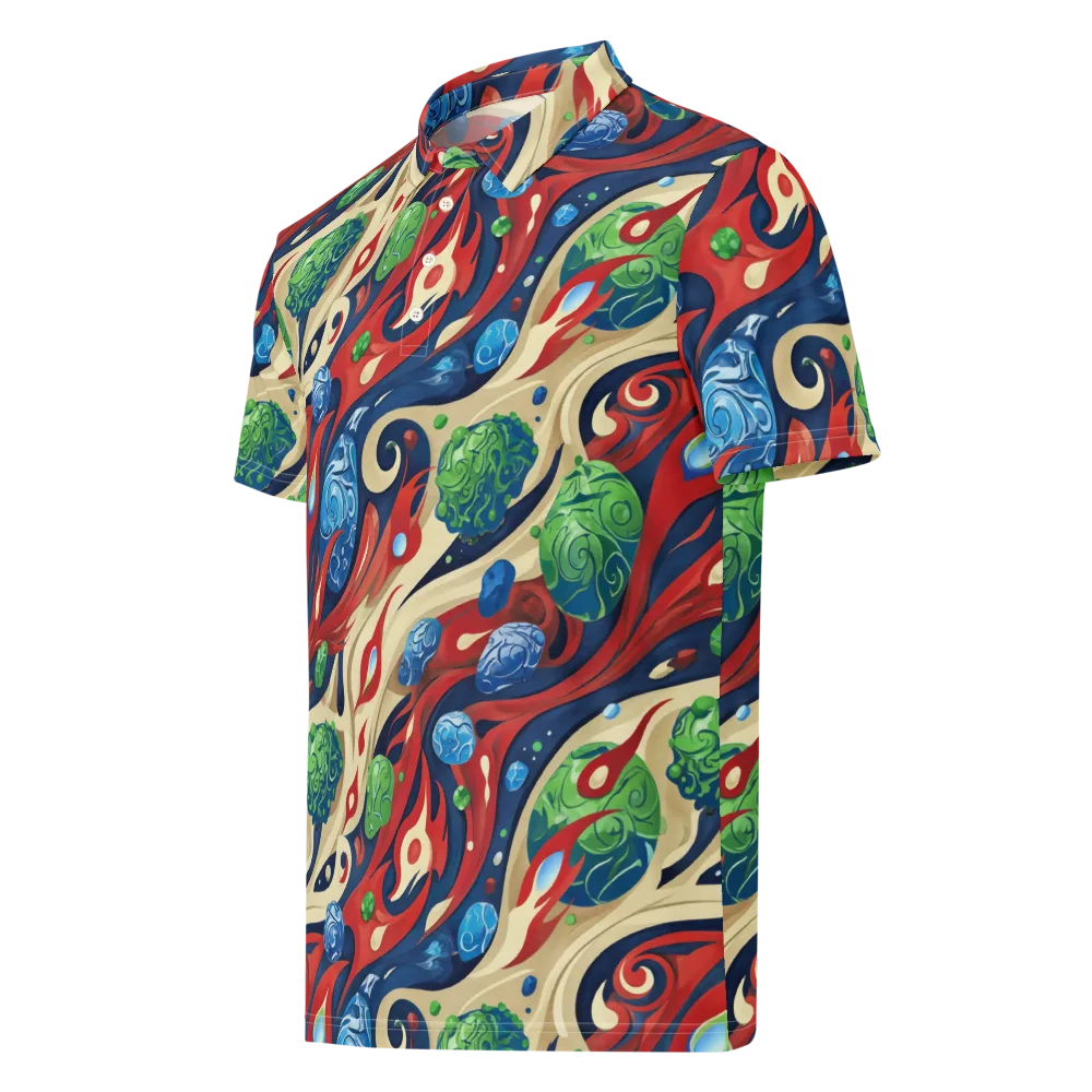 Cosmic Sgraffito on Men's Slim Fit Polo Shirt — Left Front